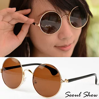 Seoul Show 復刻幻影 金屬圓框太陽眼鏡1315咖啡