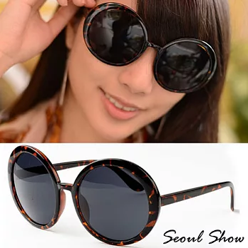 Seoul Show 英式復古圓框經典太陽眼鏡9736豹紋