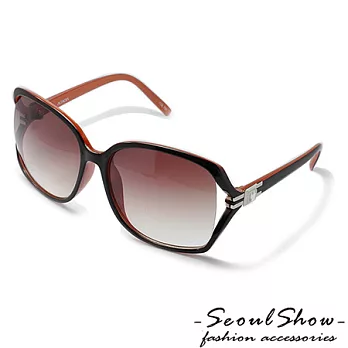 Seoul Show 經典方框 鏤空造型漸層色調太陽眼鏡8053咖啡