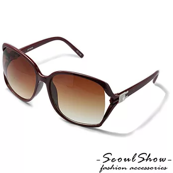 Seoul Show 經典方框 鏤空造型漸層色調太陽眼鏡8053酒紅