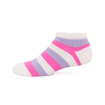 【 PuloG 】條紋氣墊裸襪-M-白紫亮粉