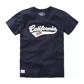 【CACO】CACO SURF．美式休閒．SURF電繡徽章短T(男)M丈青