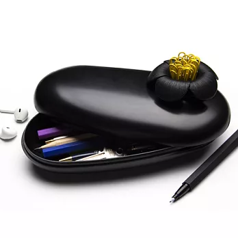 QUALY 石上山茶花-置物盒(黑+黑)