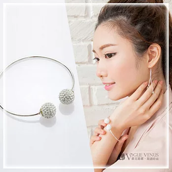 維克維娜 名媛氣質。水鑽亮面圓珠造型 926純銀手環