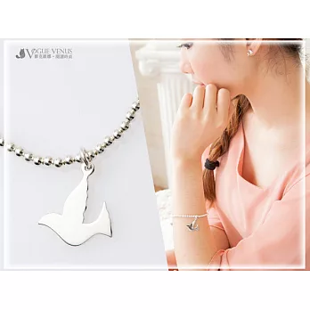 維克維娜 幸福情鴿。亮面圓珠造型 926純銀手環