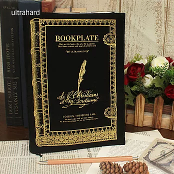 ultrahard Boolplate 藏書票書衣系列 – 鵝毛筆(黑)