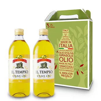 義大利原罐原裝進口恬沛歐純橄欖油禮盒(1000ml*2入)