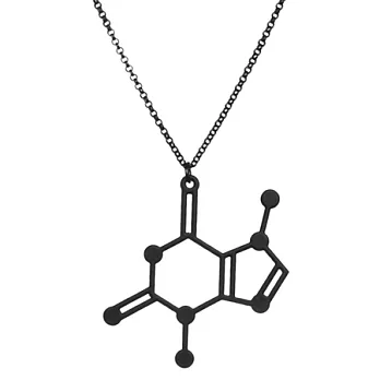 【賽先生科學工廠】巧克力(可可鹼) 小鹿亂撞的分子項鍊-磨砂黑