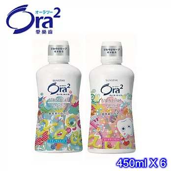 Ora2 KPP淨色無瑕漱口水450ml6入-薄荷/蜜桃