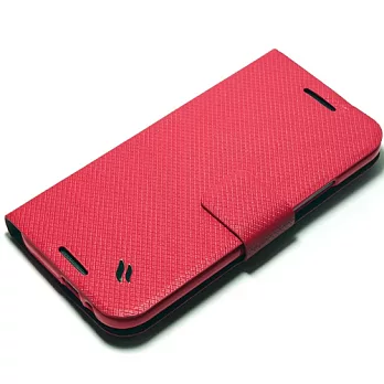 Redberry HTC One (M8) 甜漾簡約 立架式側掀皮套蜜桃紅