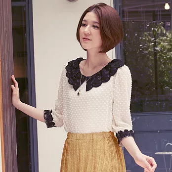 ROSE。甜美風層次雪紡造型上衣杏系