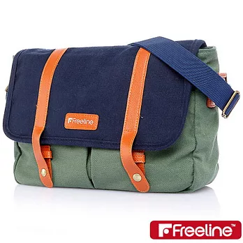 Freeline美系學院風帆布側背包(中性款) JP-C12-藍綠色