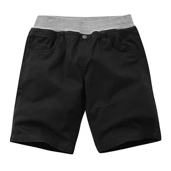 【CACO】CACO ST．美式街頭．螺紋褲頭休閒短褲(男)M黑
