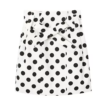 【CACO】CACO ST．美式街頭．圓點腰帶短裙(女)FREE白