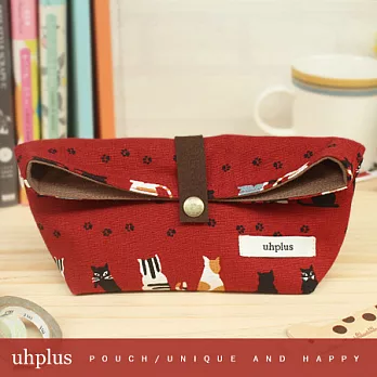 uhplus 萬用收納立袋 – 慵懶喵喵 (可愛紅)