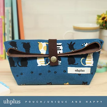uhplus 萬用收納立袋 – 慵懶喵喵 (個性藍)