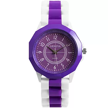 Watch-123 有夢佳人-好吸睛馬卡龍雙色腕錶(桔梗紫)