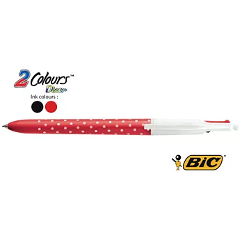 BIC 2COLORS 0.7 點點雙色筆 紅