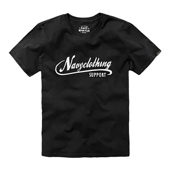 【CACO】NAVY．獨家經銷．哈雷書寫字體短T(男)S黑