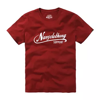 【CACO】NAVY．獨家經銷．哈雷書寫字體短T(男)M暗紅