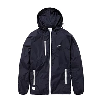【CACO】NAVY．獨家經銷．配色拉鍊連帽風衣外套(男)XL丈青