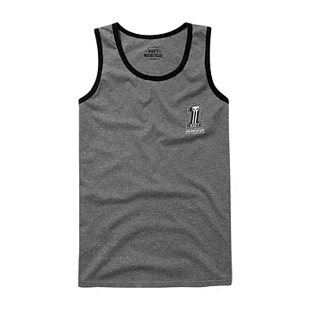 【CACO】NAVY．獨家經銷．數字橢圓膠印背心(男)S深麻灰