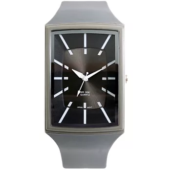 Watch-123 深情藍調-沁樣酷帥玩味方形腕錶(灰色)