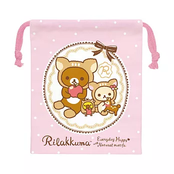 San-X 拉拉熊梅花小鹿系列束口袋
