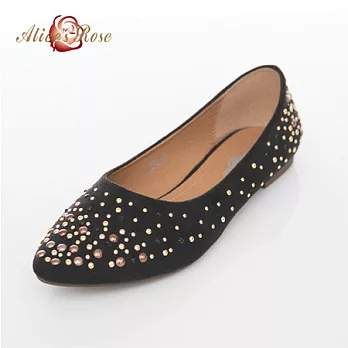 Alice’s Rose 金屬鑽面質感尖頭鞋36黑色