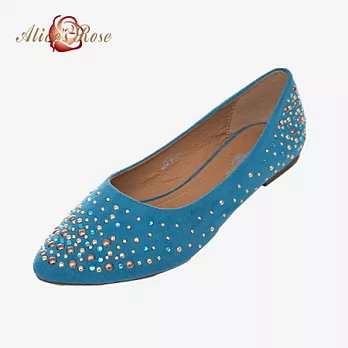 Alice’s Rose 金屬鑽面質感尖頭鞋36淺藍色