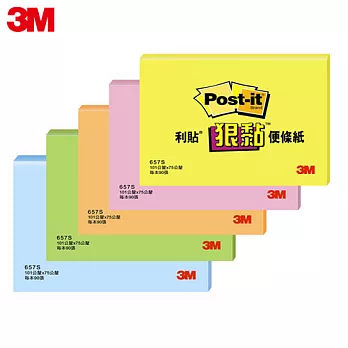 3M Post-it利貼 狠黏便條紙4x3 (5色可選)黃