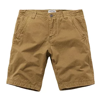 【CACO】CACO SURF．美式休閒．洗水休閒短褲(男)S駝色