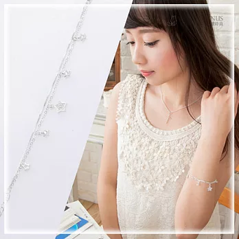 維克維娜 浪漫流星雨。亮面星星造型 926純銀手鍊