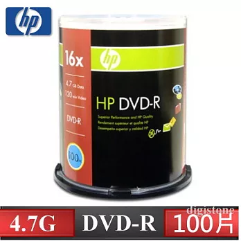 HP 惠普 國際版 DVD-R 16X 4.7GB 燒錄片/光碟片 (100片布丁桶裝x1)