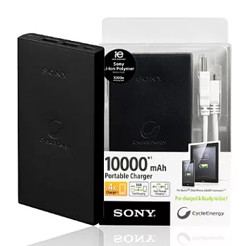 SONY 超薄鋁合金行動電源 10000mAh 限定黑 (公司貨)