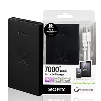 SONY 超薄鋁合金行動電源 7000mAh 限定黑 (公司貨)