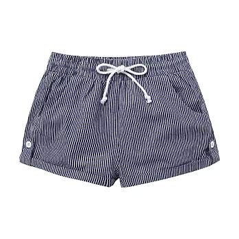 【CACO】CACO SURF．美式休閒．休閒細條紋水洗短褲(女)S丈青