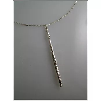 【FUGUE賦格】純銀長笛項鍊 / 直式