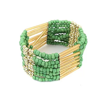 A+ accessories 歐美個性波希米亞風彈性手鍊(綠色)