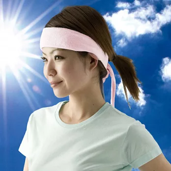 日系涼感消暑降溫冰涼領巾/頭巾(粉紅色)