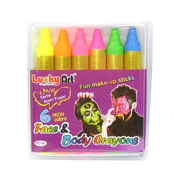 Lucky Art 6色人體彩繪筆-螢光色