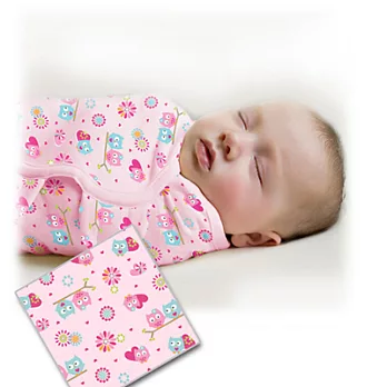 美國 Summer Infant SwaddleMe 嬰兒包巾 【甜蜜貓頭鷹 純棉薄款】, 小號 - 可調式懶人包巾