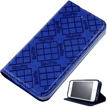 KooPin Apple iPhone 5 /5S /5C 隱磁系列 超薄可立式側掀皮套伯爵藍