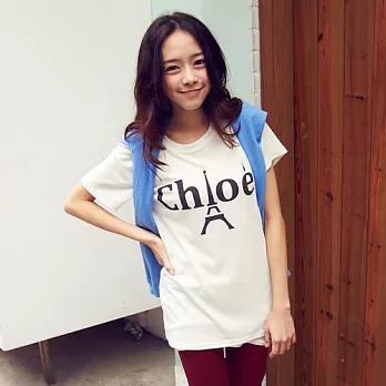 ROSE。韓國幸福邂逅巴黎鐵塔T恤白系