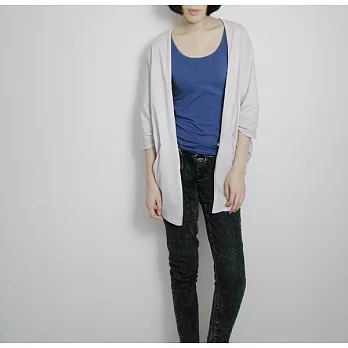 【Ian Design】紫草染 有機棉連袖罩衫小外套 Organic CottonFREE紫灰色