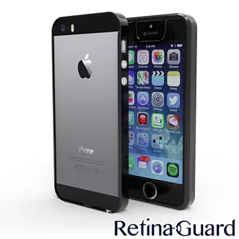 RetinaGuard 視網盾 Apple iPhone5/5S 保護邊框(附抗藍光螢幕保貼)黑色