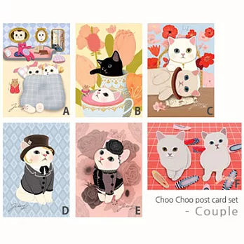 Jetoy,choo choo甜蜜貓情侶系列明信片- D