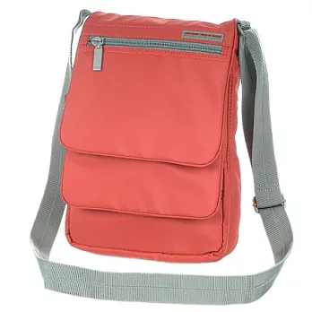 HEDGREN 多層次收納長型隨身側背包田瓜紅