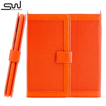 SIMPLE WEAR HTC Desire 816 專用 DUAL 側掀站立式皮套 - 橘