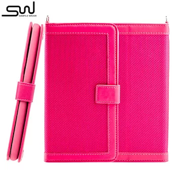 SIMPLE WEAR HTC Desire 816 專用 DUAL 側掀站立式皮套 - 桃紅